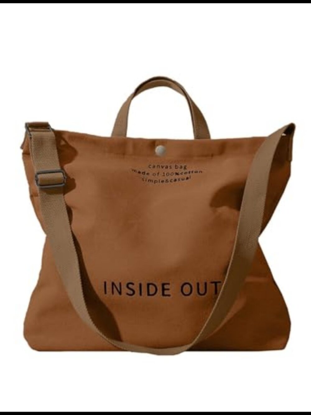 16oz Cotton Canvas Tote Bag Crossbody Handbag Adjustable Strap Coin Purse